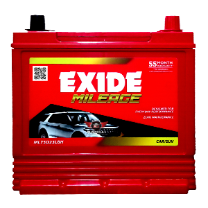 Exide MILEAGEML75D23LBH